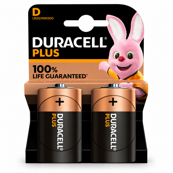 Duracell Plus/Power Boost D (Pack of 2)