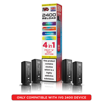 IVG 2400 Reload Prefilled Pods 4 in 1 Edition (Box of 5)