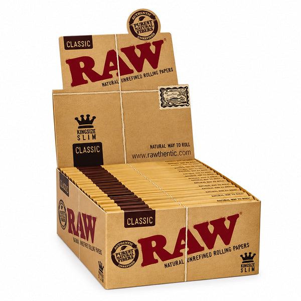 RAW Classic Kingsize Slim Rolling Papers (Box of 50)