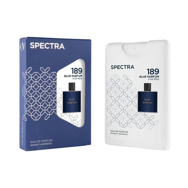 Spectra 189 Blue Parfum 18ml pocket perfume with packaging
